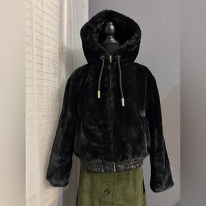 ZARA Faux Fur Hooded Jacket – Size XS (Fits S/M) - excellent condition